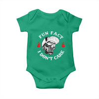 Fun Fact I Don’t Care Skull Baby Onesie Edgy Sarcastic Attitude - Wonder Print Shop