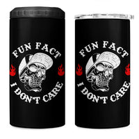 Fun Fact I Don’t Care Skull 4 in 1 Can Cooler Tumbler Edgy Sarcastic Attitude - Wonder Print Shop