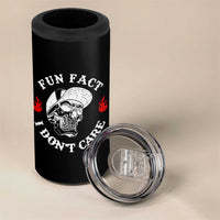 Fun Fact I Don’t Care Skull 4 in 1 Can Cooler Tumbler Edgy Sarcastic Attitude - Wonder Print Shop