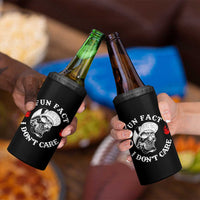 Fun Fact I Don’t Care Skull 4 in 1 Can Cooler Tumbler Edgy Sarcastic Attitude - Wonder Print Shop
