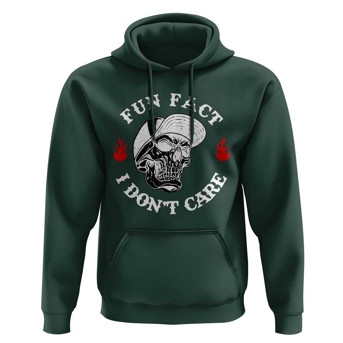 Fun Fact I Don’t Care Skull Hoodie Edgy Sarcastic Attitude - Wonder Print Shop