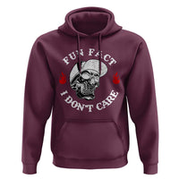 Fun Fact I Don’t Care Skull Hoodie Edgy Sarcastic Attitude - Wonder Print Shop