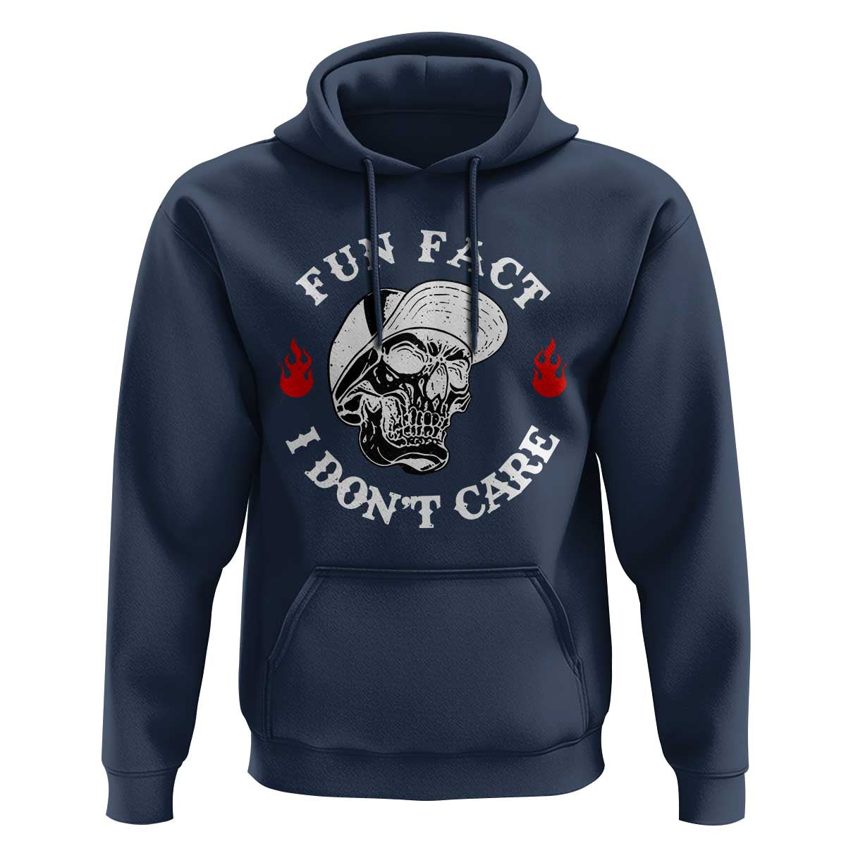 Fun Fact I Don’t Care Skull Hoodie Edgy Sarcastic Attitude - Wonder Print Shop