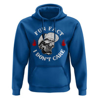 Fun Fact I Don’t Care Skull Hoodie Edgy Sarcastic Attitude - Wonder Print Shop