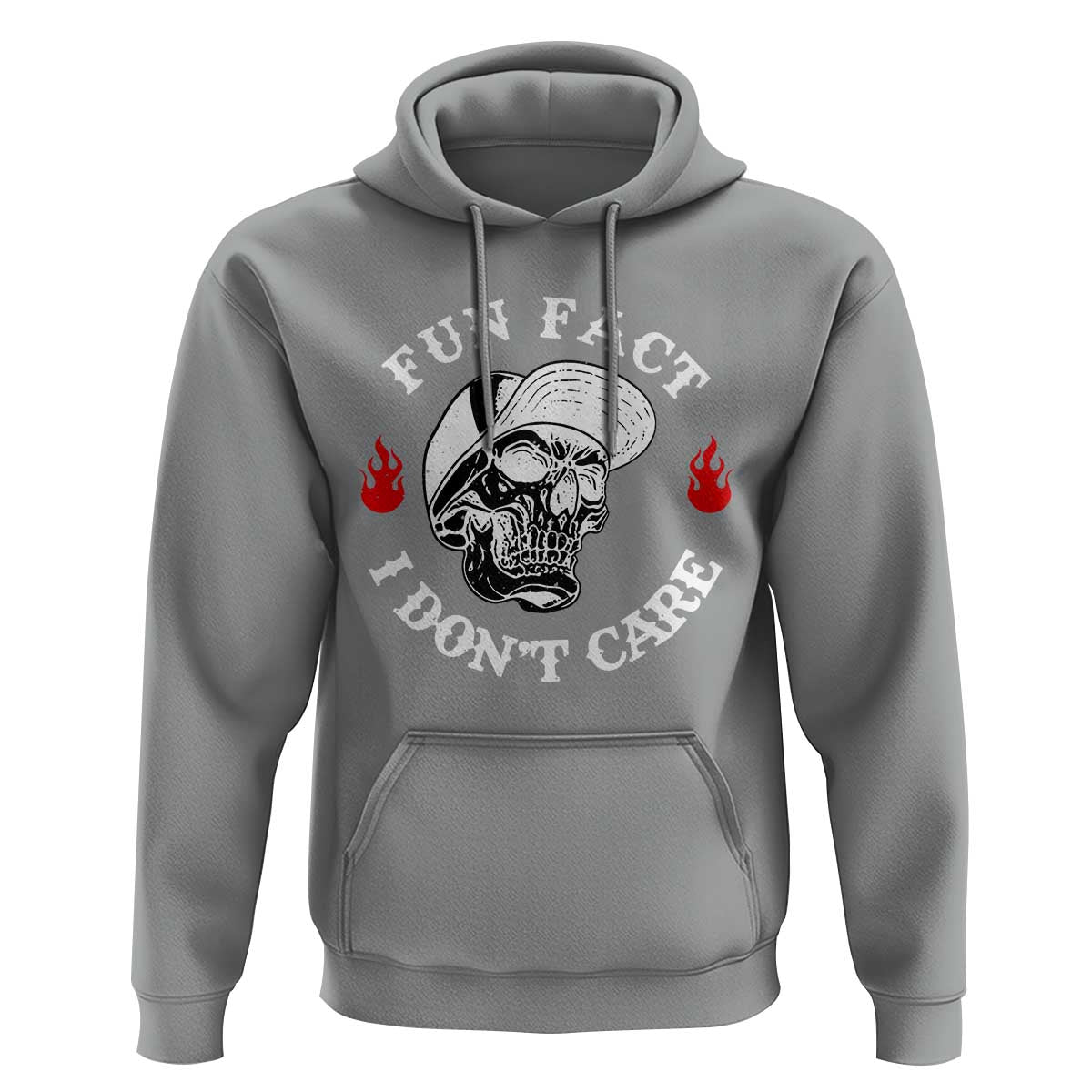 Fun Fact I Don’t Care Skull Hoodie Edgy Sarcastic Attitude - Wonder Print Shop