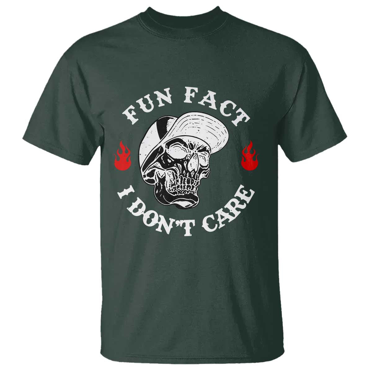 Fun Fact I Don’t Care Skull T Shirt Edgy Sarcastic Attitude - Wonder Print Shop