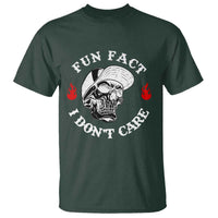 Fun Fact I Don’t Care Skull T Shirt Edgy Sarcastic Attitude - Wonder Print Shop