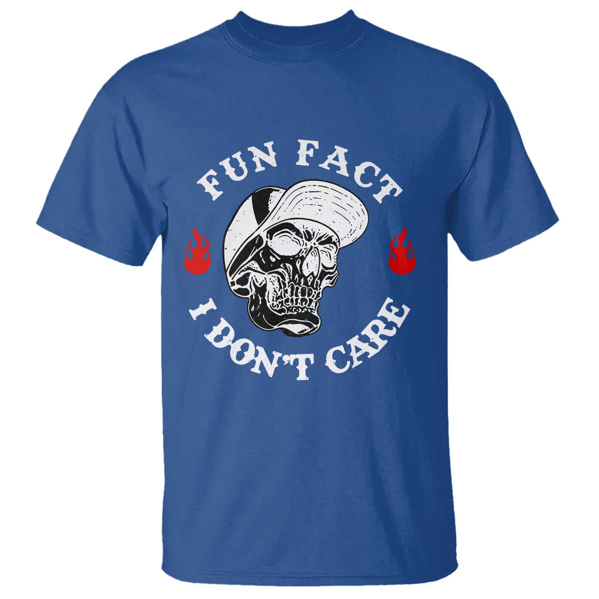 Fun Fact I Don’t Care Skull T Shirt Edgy Sarcastic Attitude - Wonder Print Shop