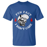 Fun Fact I Don’t Care Skull T Shirt Edgy Sarcastic Attitude - Wonder Print Shop