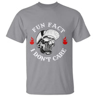 Fun Fact I Don’t Care Skull T Shirt Edgy Sarcastic Attitude - Wonder Print Shop