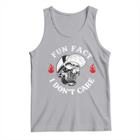 Fun Fact I Don’t Care Skull Tank Top Edgy Sarcastic Attitude - Wonder Print Shop