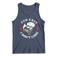 Fun Fact I Don’t Care Skull Tank Top Edgy Sarcastic Attitude - Wonder Print Shop