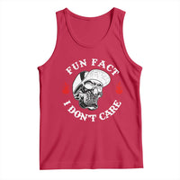 Fun Fact I Don’t Care Skull Tank Top Edgy Sarcastic Attitude - Wonder Print Shop