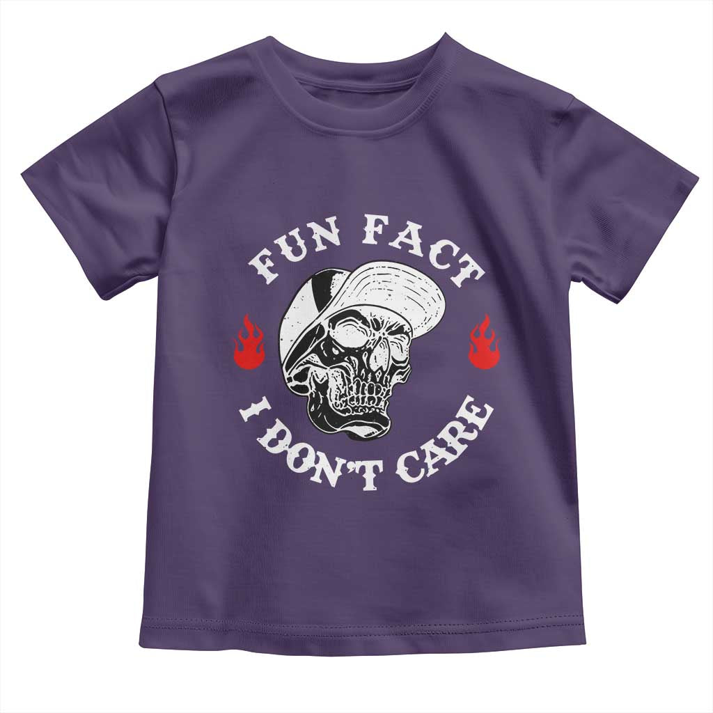 Fun Fact I Don’t Care Skull Toddler T Shirt Edgy Sarcastic Attitude - Wonder Print Shop