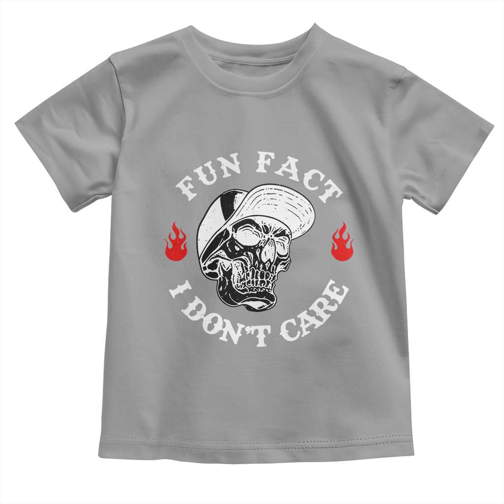 Fun Fact I Don’t Care Skull Toddler T Shirt Edgy Sarcastic Attitude - Wonder Print Shop