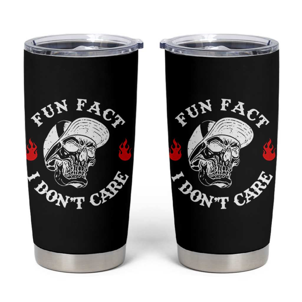 Fun Fact I Don’t Care Skull Tumbler Cup Edgy Sarcastic Attitude - Wonder Print Shop