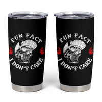 Fun Fact I Don’t Care Skull Tumbler Cup Edgy Sarcastic Attitude - Wonder Print Shop