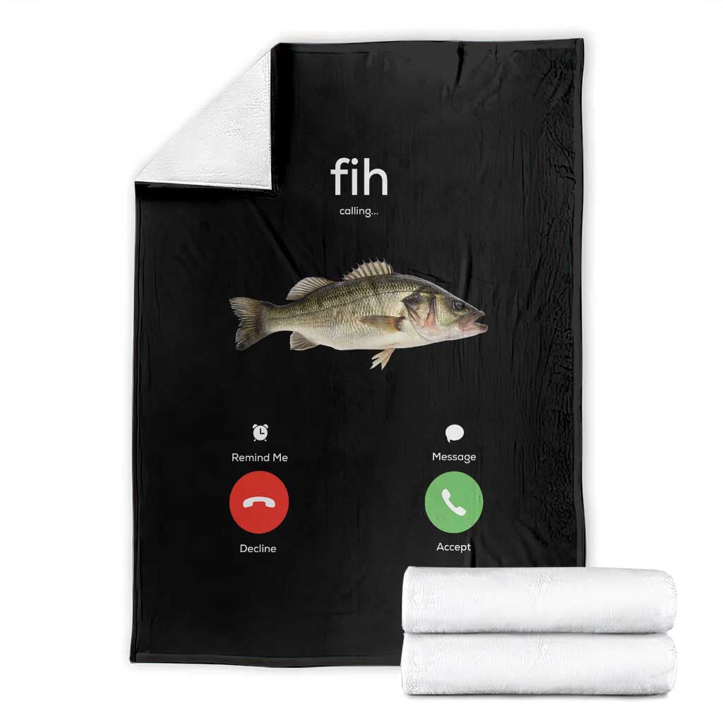 Fih Calling Funny Fish Throw Blanket Fishing Lover Hilarious Phone Call Parody - Wonder Print Shop