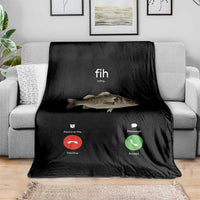 Fih Calling Funny Fish Throw Blanket Fishing Lover Hilarious Phone Call Parody - Wonder Print Shop