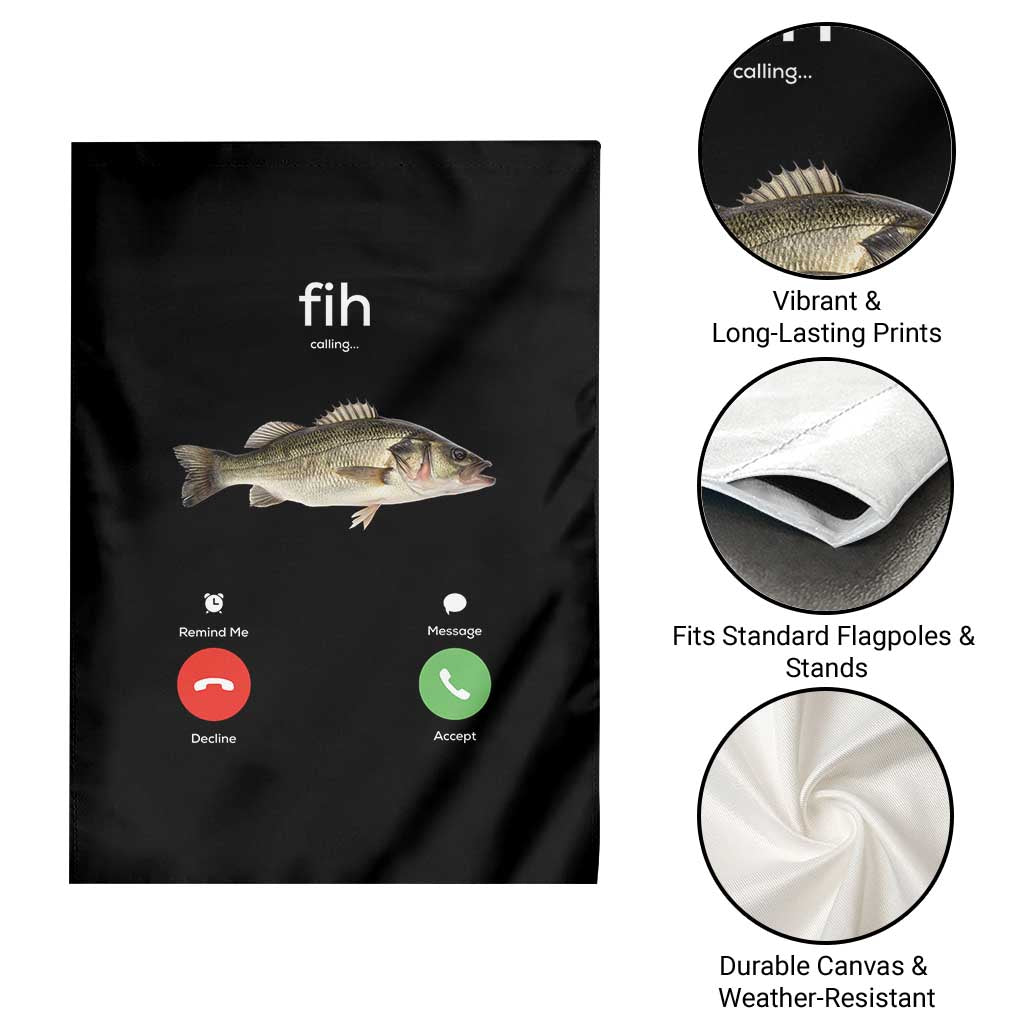 Fih Calling Funny Fish Garden Flag Fishing Lover Hilarious Phone Call Parody - Wonder Print Shop