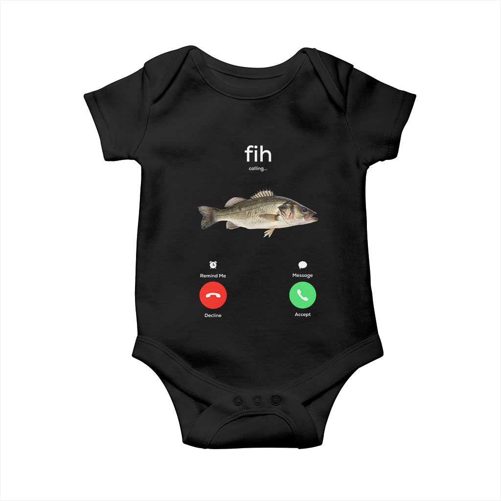 Fih Calling Funny Fish Baby Onesie Fishing Lover Hilarious Phone Call Parody - Wonder Print Shop