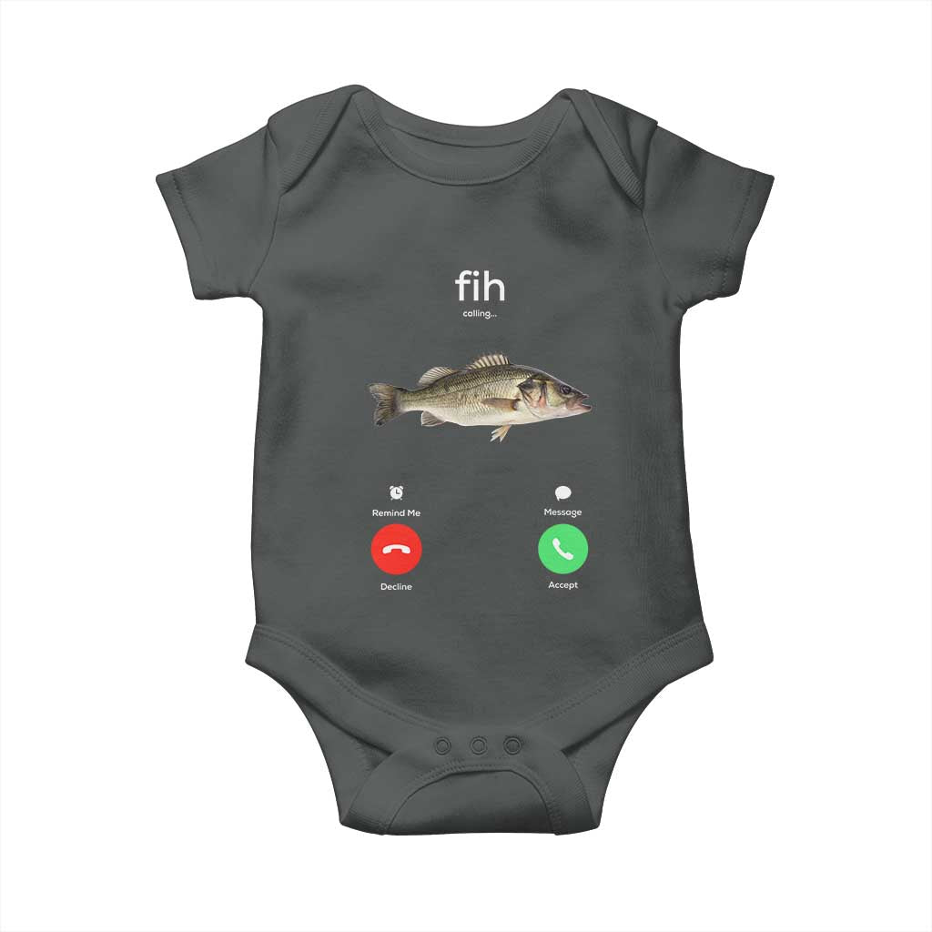 Fih Calling Funny Fish Baby Onesie Fishing Lover Hilarious Phone Call Parody - Wonder Print Shop