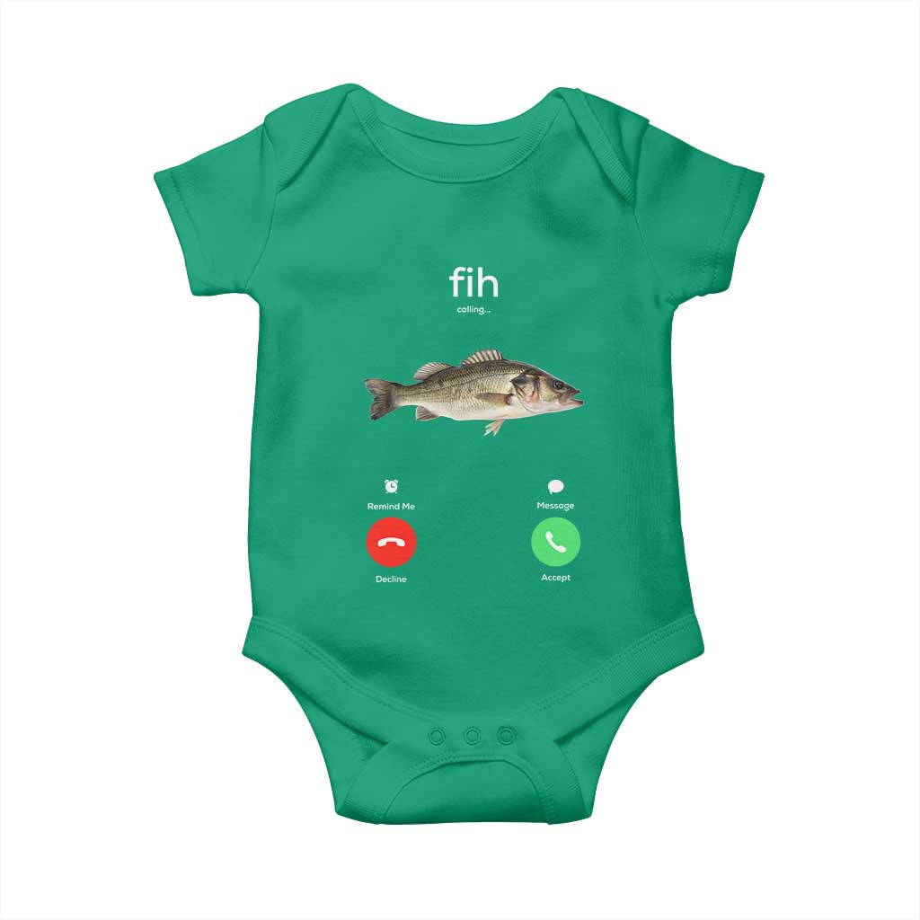 Fih Calling Funny Fish Baby Onesie Fishing Lover Hilarious Phone Call Parody - Wonder Print Shop