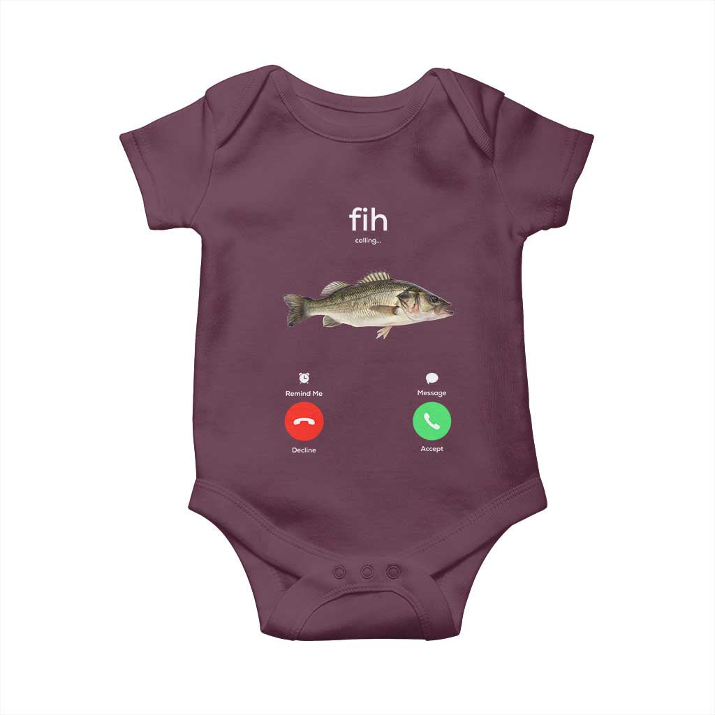 Fih Calling Funny Fish Baby Onesie Fishing Lover Hilarious Phone Call Parody - Wonder Print Shop