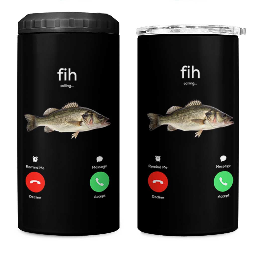 Fih Calling Funny Fish 4 in 1 Can Cooler Tumbler Fishing Lover Hilarious Phone Call Parody - Wonder Print Shop