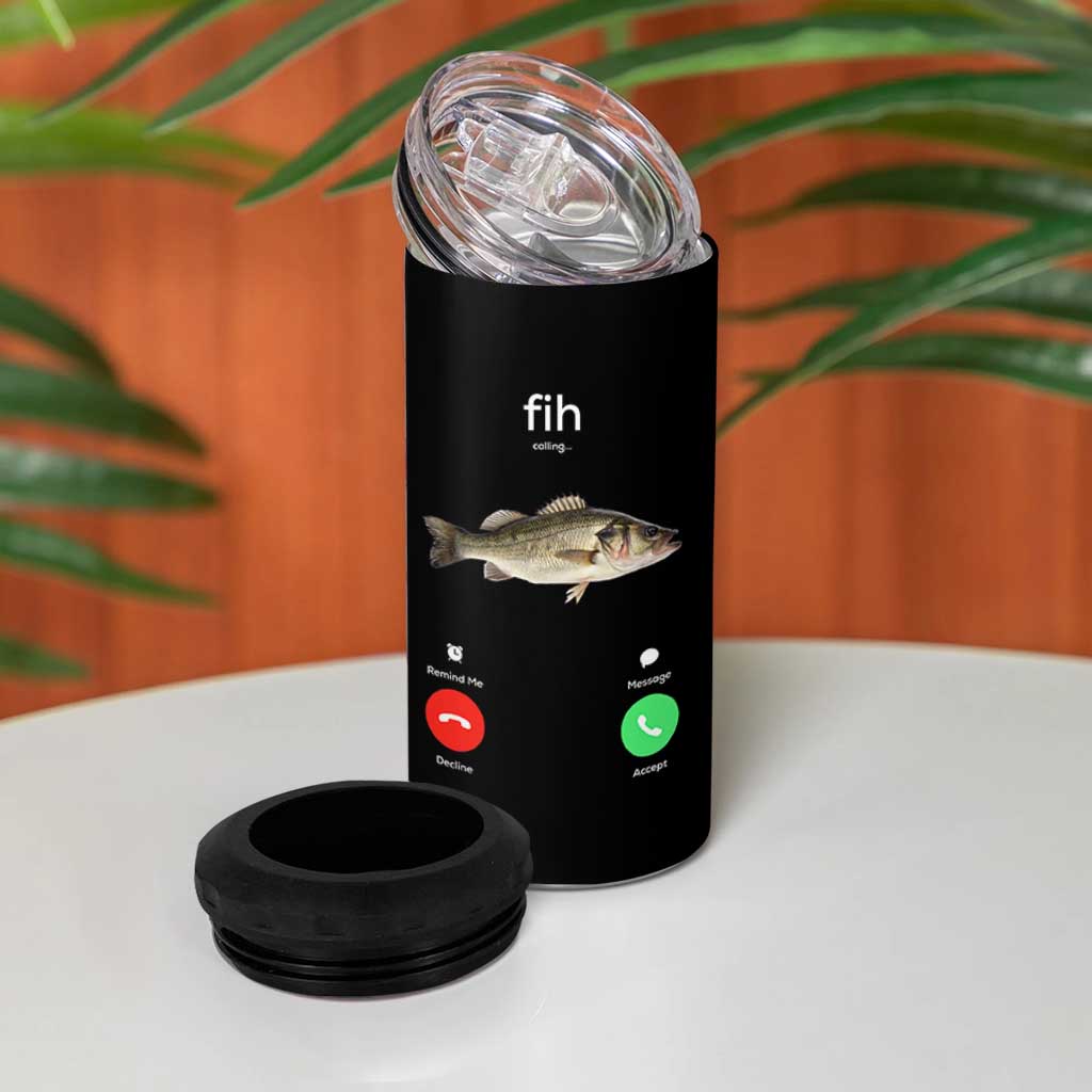 Fih Calling Funny Fish 4 in 1 Can Cooler Tumbler Fishing Lover Hilarious Phone Call Parody - Wonder Print Shop