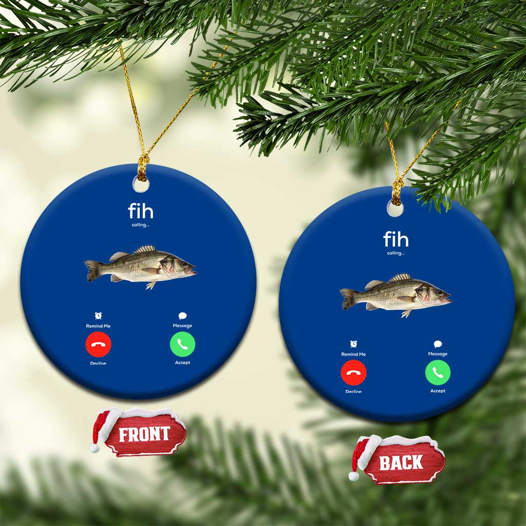 Fih Calling Funny Fish Ceramic Ornament Fishing Lover Hilarious Phone Call Parody - Wonder Print Shop