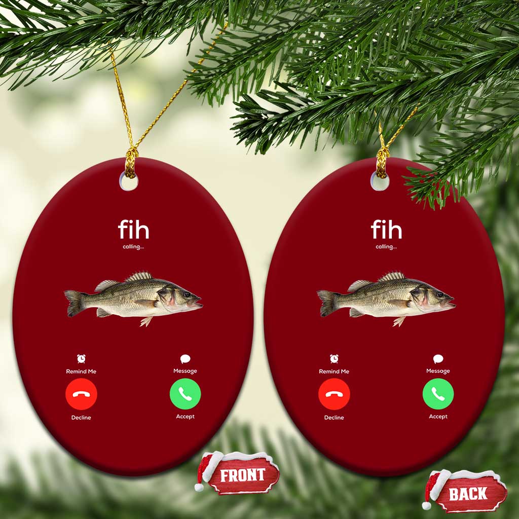 Fih Calling Funny Fish Ceramic Ornament Fishing Lover Hilarious Phone Call Parody - Wonder Print Shop
