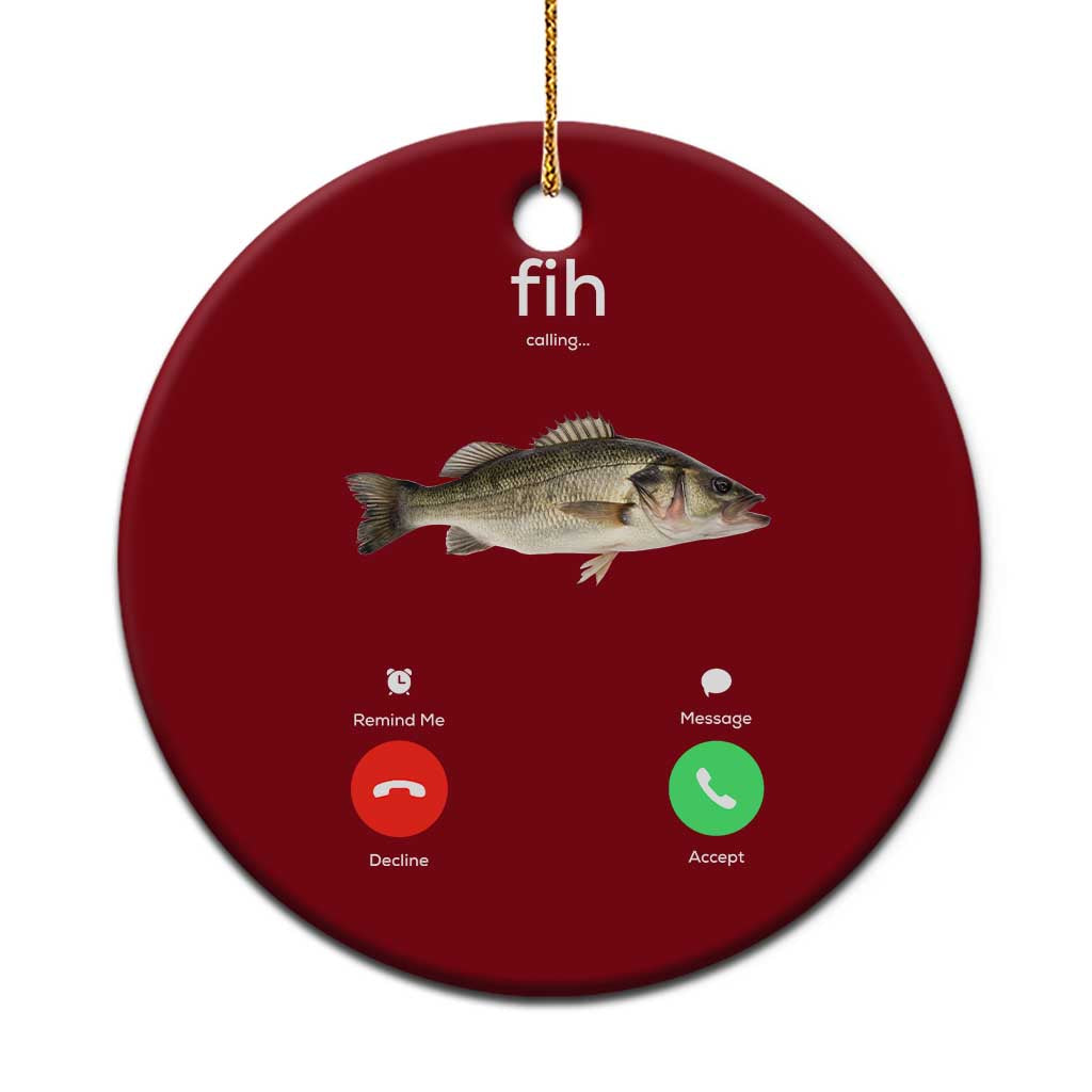 Fih Calling Funny Fish Ceramic Ornament Fishing Lover Hilarious Phone Call Parody - Wonder Print Shop