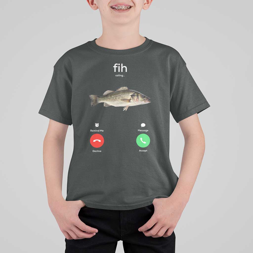 Fih Calling Funny Fish T Shirt For Kid Fishing Lover Hilarious Phone Call Parody - Wonder Print Shop