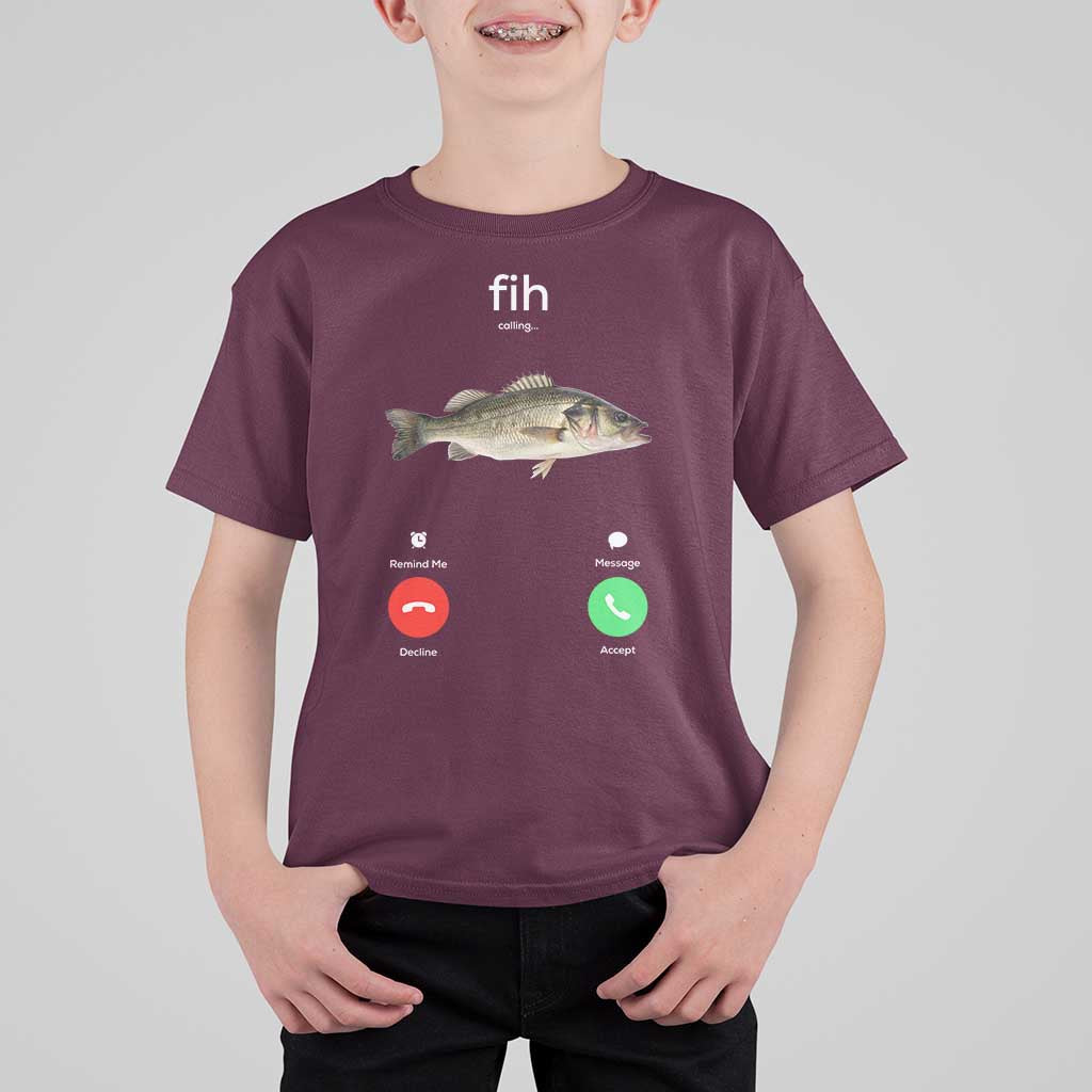 Fih Calling Funny Fish T Shirt For Kid Fishing Lover Hilarious Phone Call Parody - Wonder Print Shop