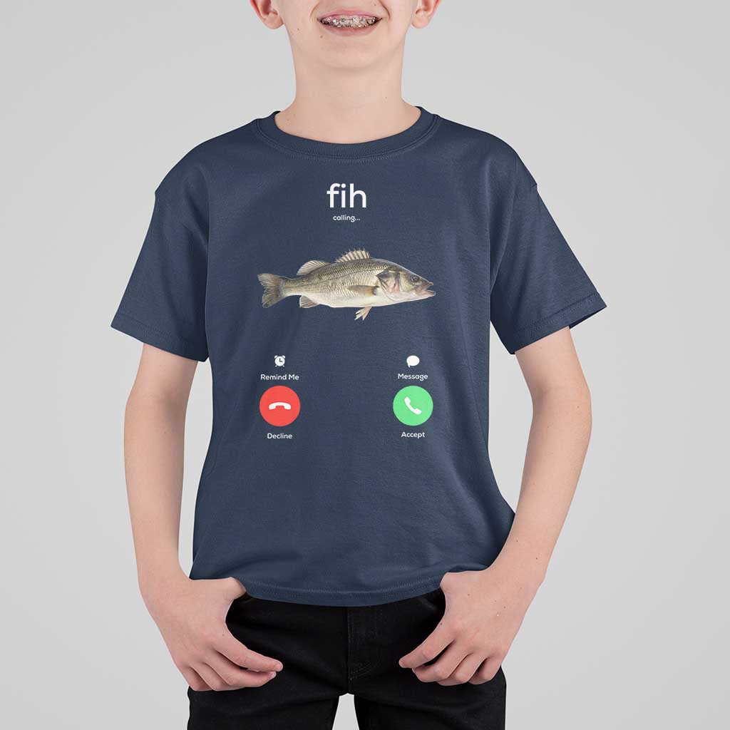 Fih Calling Funny Fish T Shirt For Kid Fishing Lover Hilarious Phone Call Parody - Wonder Print Shop