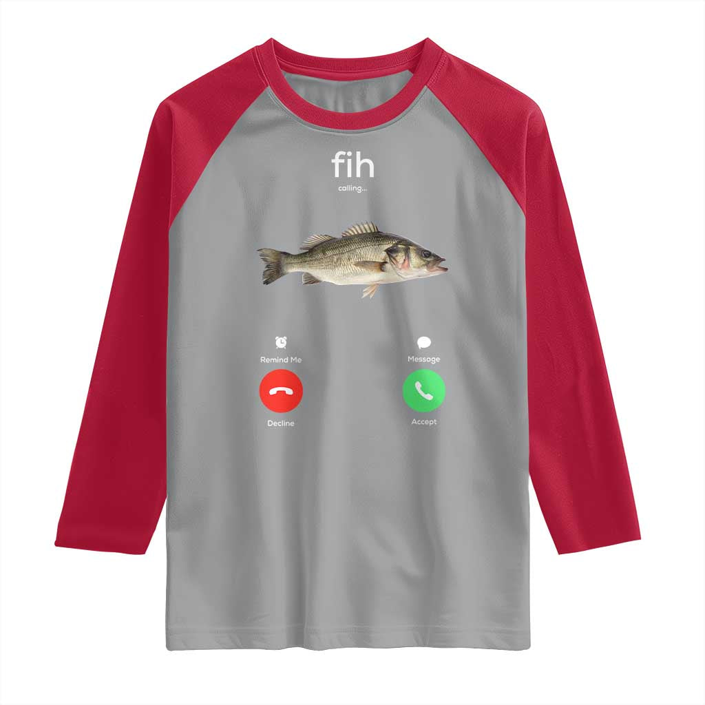 Fih Calling Funny Fish Raglan Shirt Fishing Lover Hilarious Phone Call Parody - Wonder Print Shop