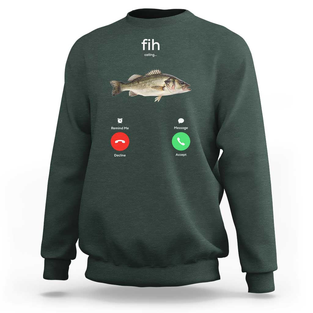 Fih Calling Funny Fish Sweatshirt Fishing Lover Hilarious Phone Call Parody - Wonder Print Shop