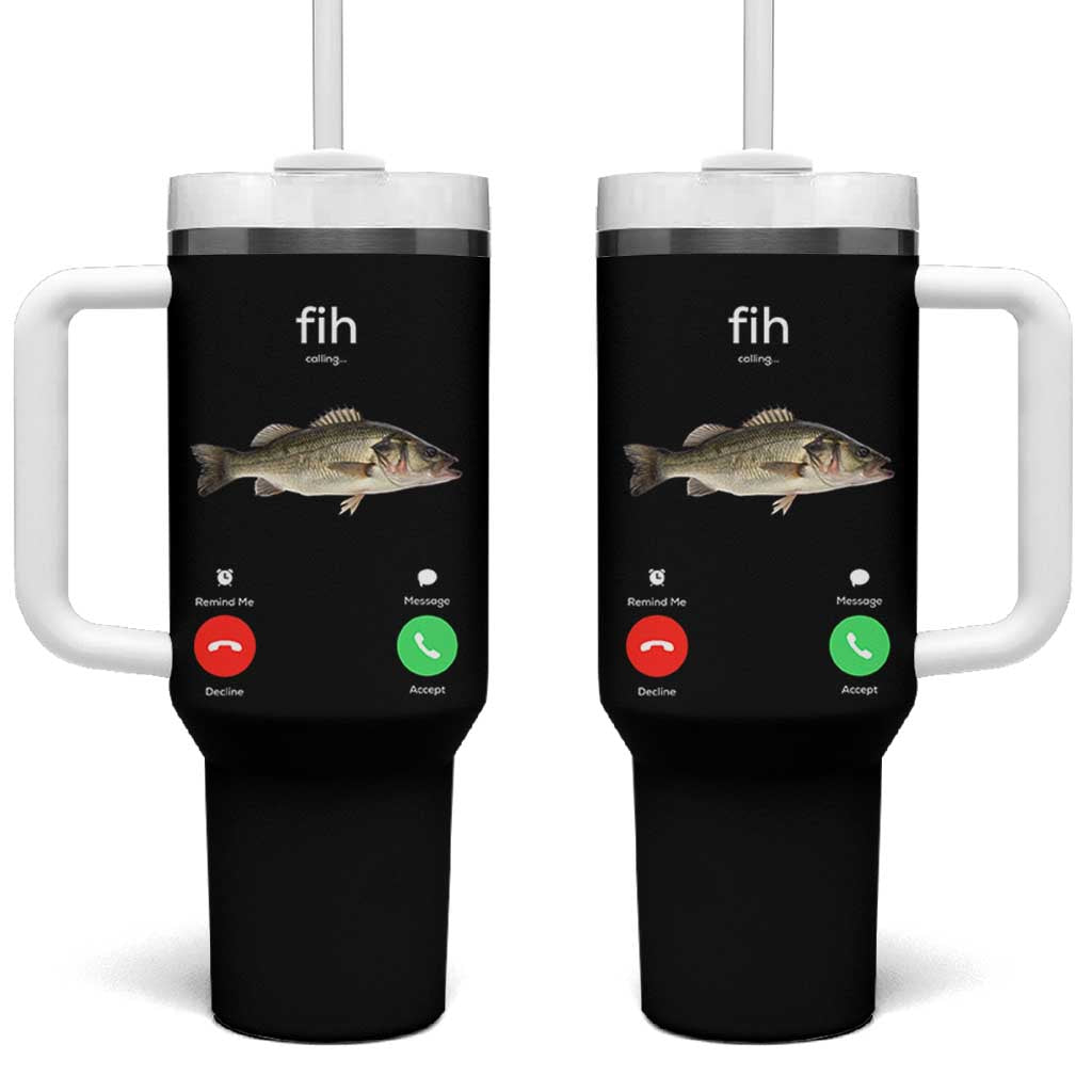 Fih Calling Funny Fish Tumbler With Handle Fishing Lover Hilarious Phone Call Parody - Wonder Print Shop