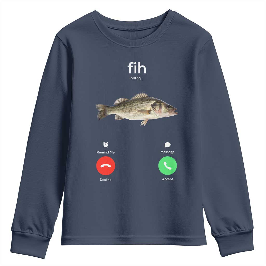 Fih Calling Funny Fish Youth Sweatshirt Fishing Lover Hilarious Phone Call Parody - Wonder Print Shop
