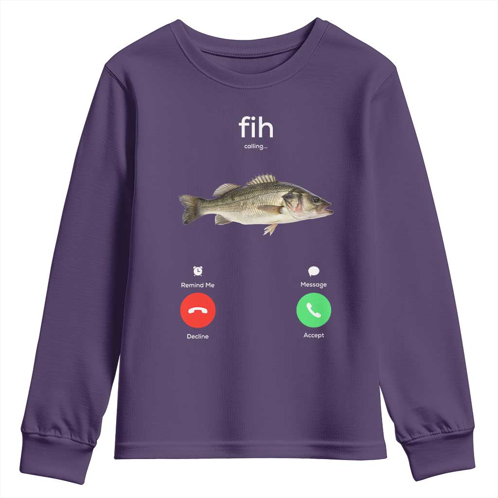 Fih Calling Funny Fish Youth Sweatshirt Fishing Lover Hilarious Phone Call Parody - Wonder Print Shop