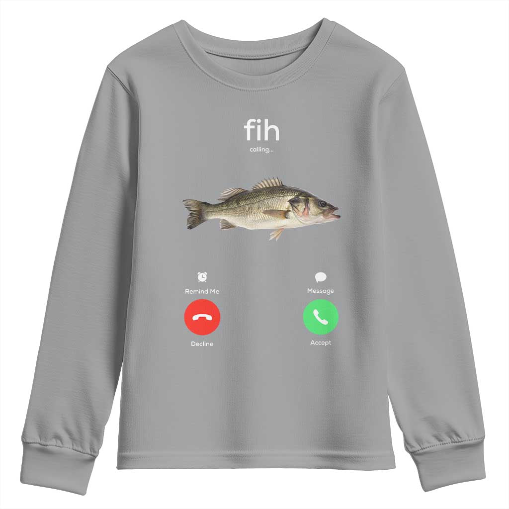 Fih Calling Funny Fish Youth Sweatshirt Fishing Lover Hilarious Phone Call Parody - Wonder Print Shop