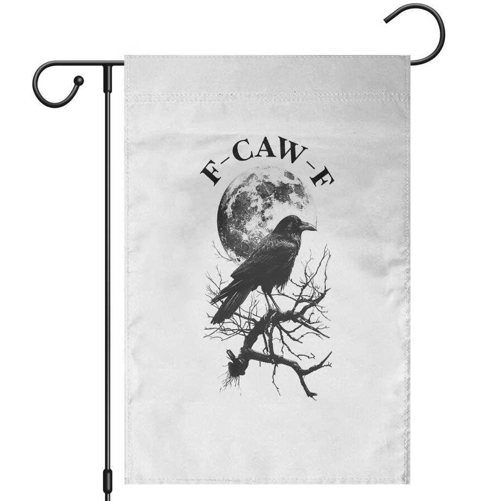 Funny Crow F Caw F Garden Flag Gothic Raven and Moon TS02