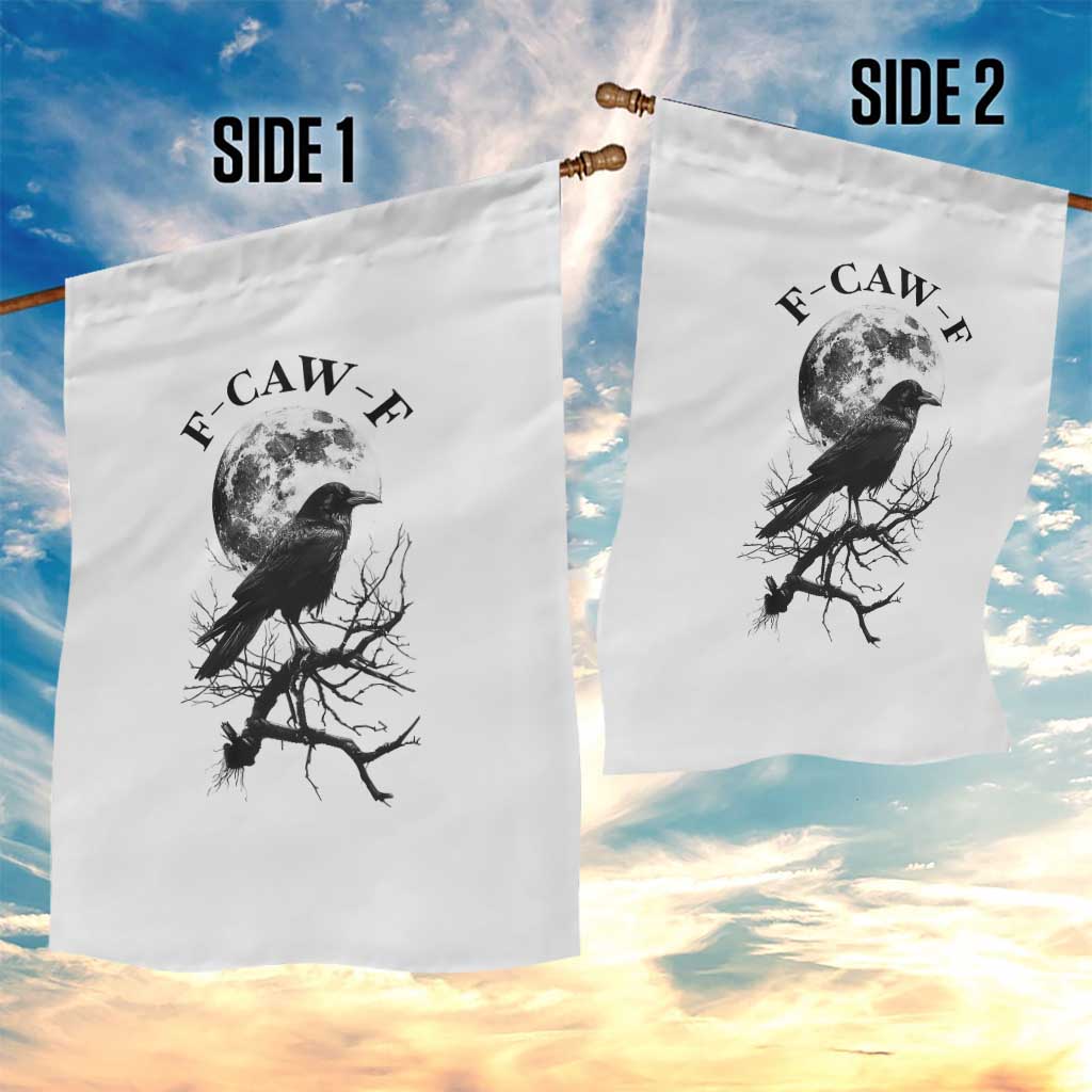 Funny Crow F Caw F Garden Flag Gothic Raven and Moon TS02