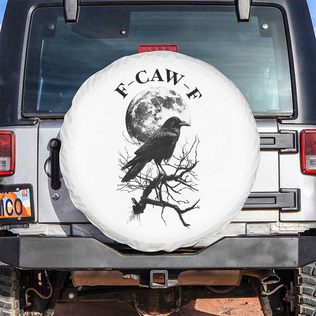 Funny Crow F Caw F Spare Tire Cover Gothic Raven and Moon TS02