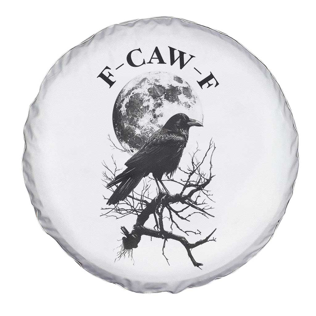 Funny Crow F Caw F Spare Tire Cover Gothic Raven and Moon TS02