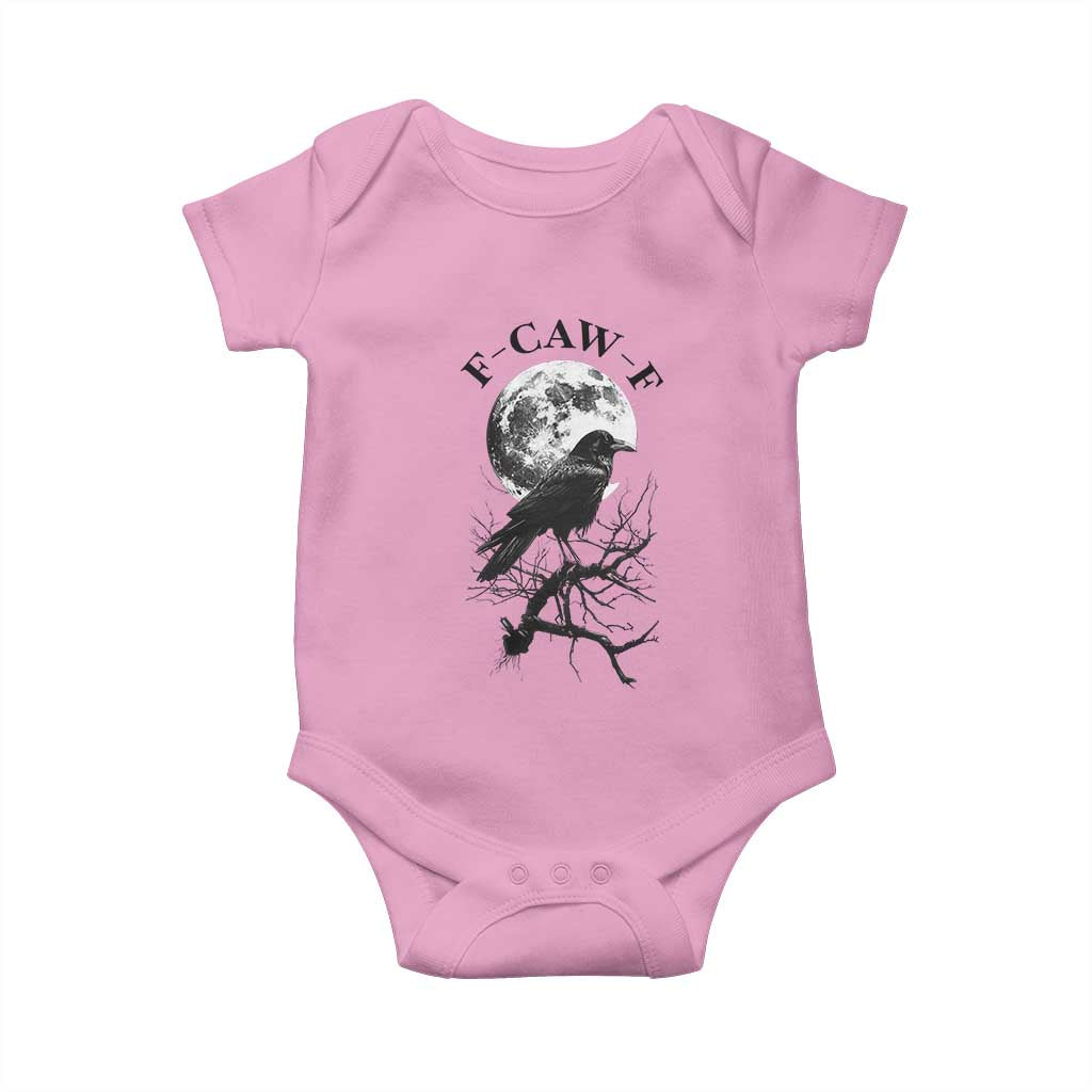 Funny Crow F Caw F Baby Onesie Gothic Raven and Moon TS02