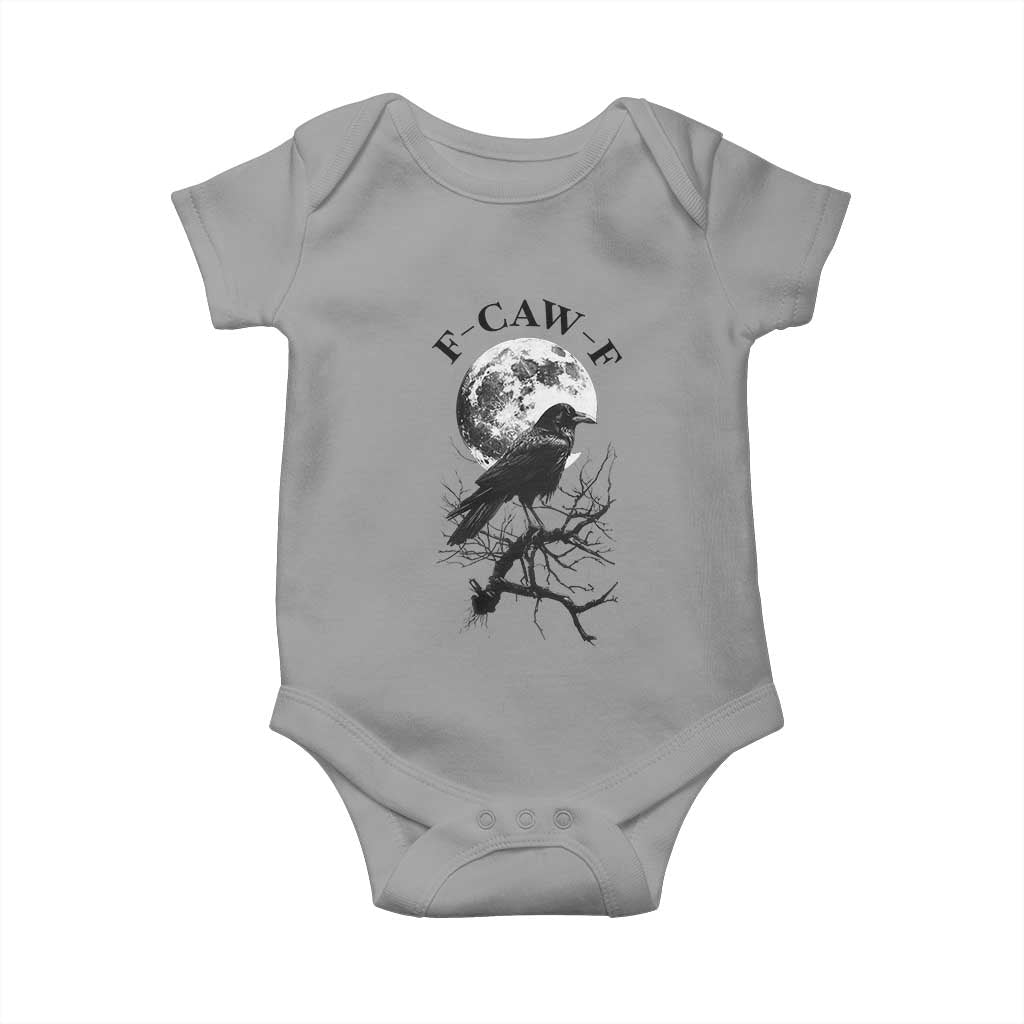 Funny Crow F Caw F Baby Onesie Gothic Raven and Moon TS02