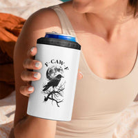 Funny Crow F Caw F 4 in 1 Can Cooler Tumbler Gothic Raven and Moon TS02