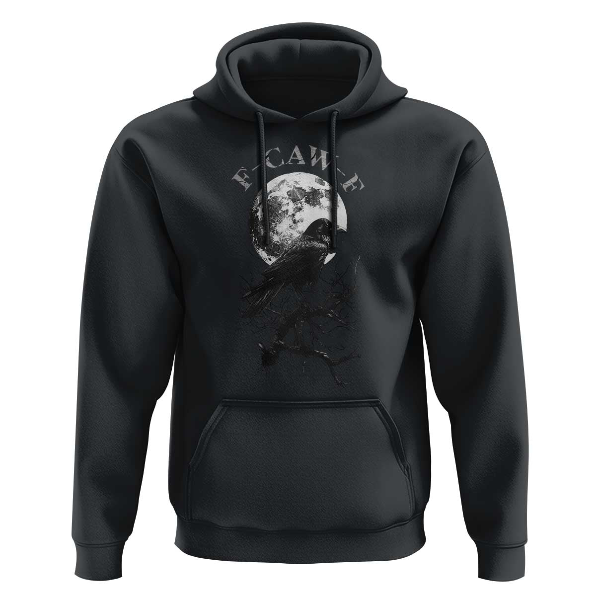 Funny Crow Fcawf Hoodie Gothic Raven and Moon - Wonder Print Shop